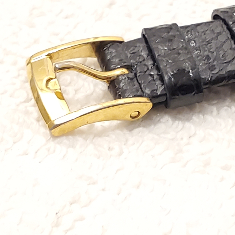 Vintage Seiko Women's Quartz Watch Gold Tone Black Dial Diamond Stainless Steel - Picture 15 of 16